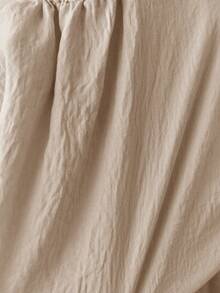 Flirla Blue Sweet Mori Girl Ruffle Trim Sexy Backless Low Neck Cropped Camisole Top - Khaki - View 6