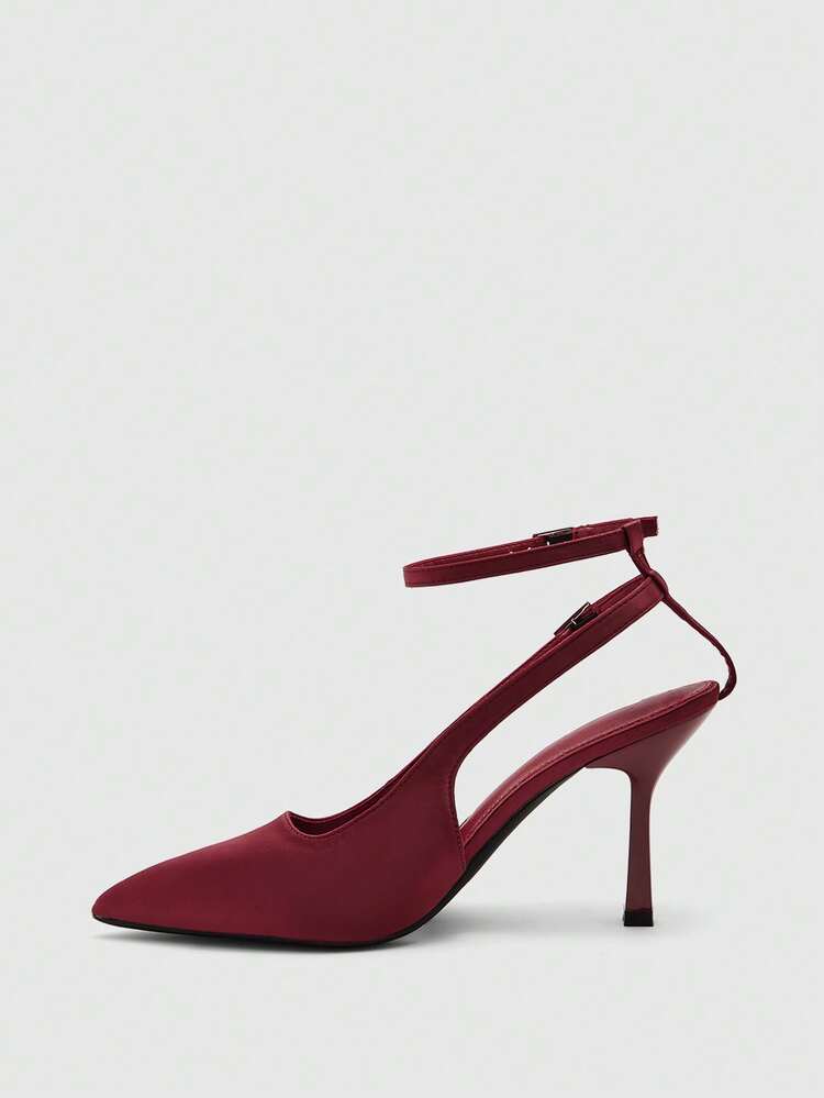 CUCCOO BIZCHIC Women's Pointed Toe High Heel Shoes With Ankle Strap And Backstrap, Versatile And Elegant