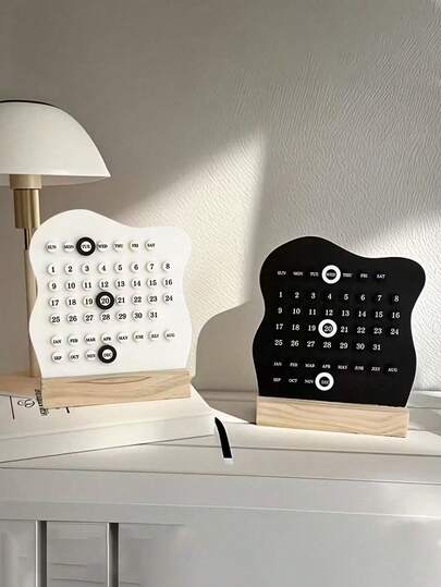 1pc Wooden DIY Desktop Calendar, Creative Office Desktop Decoration, Holiday Decorative Calendar, High-Appearance Calendar, Perfect For Daily Planning, Study Gifts, And Desktop Accessories, Daily Schedule Planner