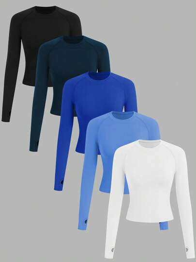 Easithlete Camiseta deportiva y top de tirantes, sin costuras con orificio para el pulgar, moda adecuada para el verano