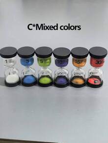 Black Lid Marked Glass Timer, Home Decor Sandclock, Teeth Brushing, Kitchen Cooking, Yoga Gaming, Desktop Decoration Best Gifts Birthday