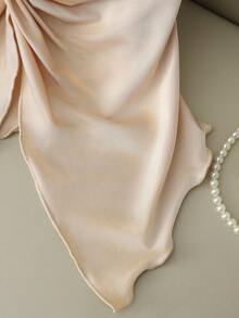 GlowEve Women's Fashion Tube Knotted Satin Elegant Casual, Vacation, Outing, Party Top, Spring/Summer - Apricot - View 4