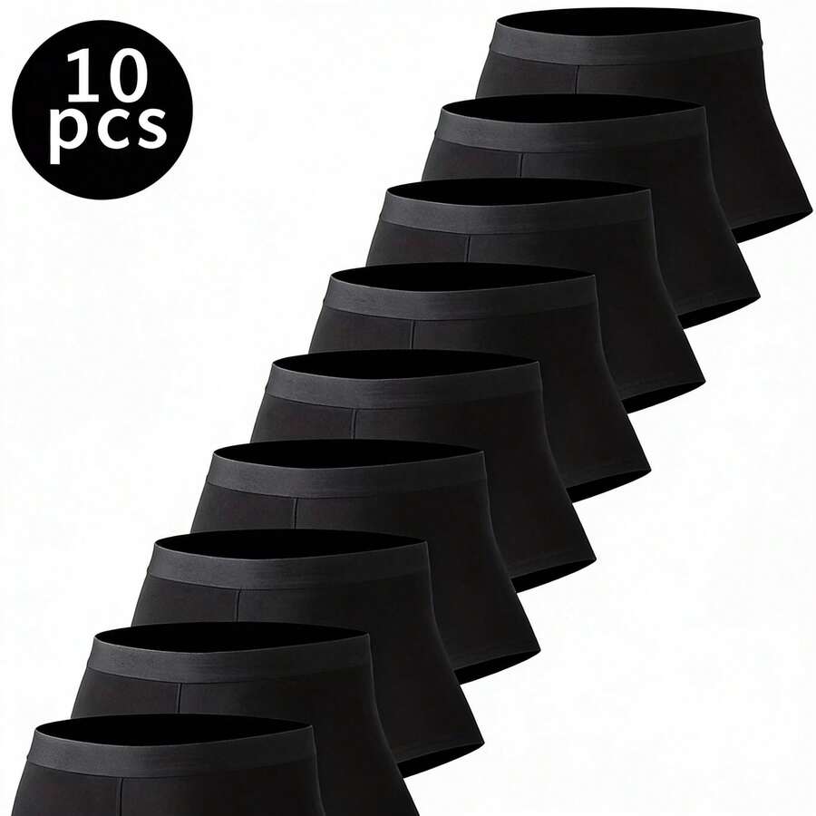 It Has 10 Stylish, High-Quality, Comfortable, Quick-Drying And Breathable Boxer Shorts For Men. - 黑色 - 查看 1