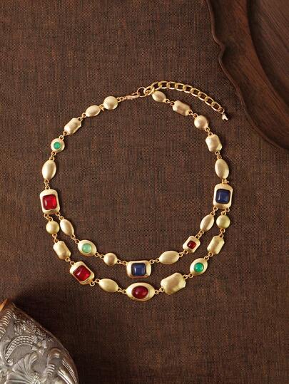 Glisma Pendant Necklace,Outfits,Gothic/Goth,Old Money,Fall/Autumn/Winter,For Mom/Women/Girl/Mother,Premium,Vintage,Crystals,Layered