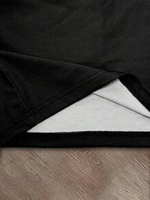 Manfinity Dauomo 男士时尚街头风撞色数字印花圆领短袖T恤短裤套装，夏季 - 彩色 - 查看 7