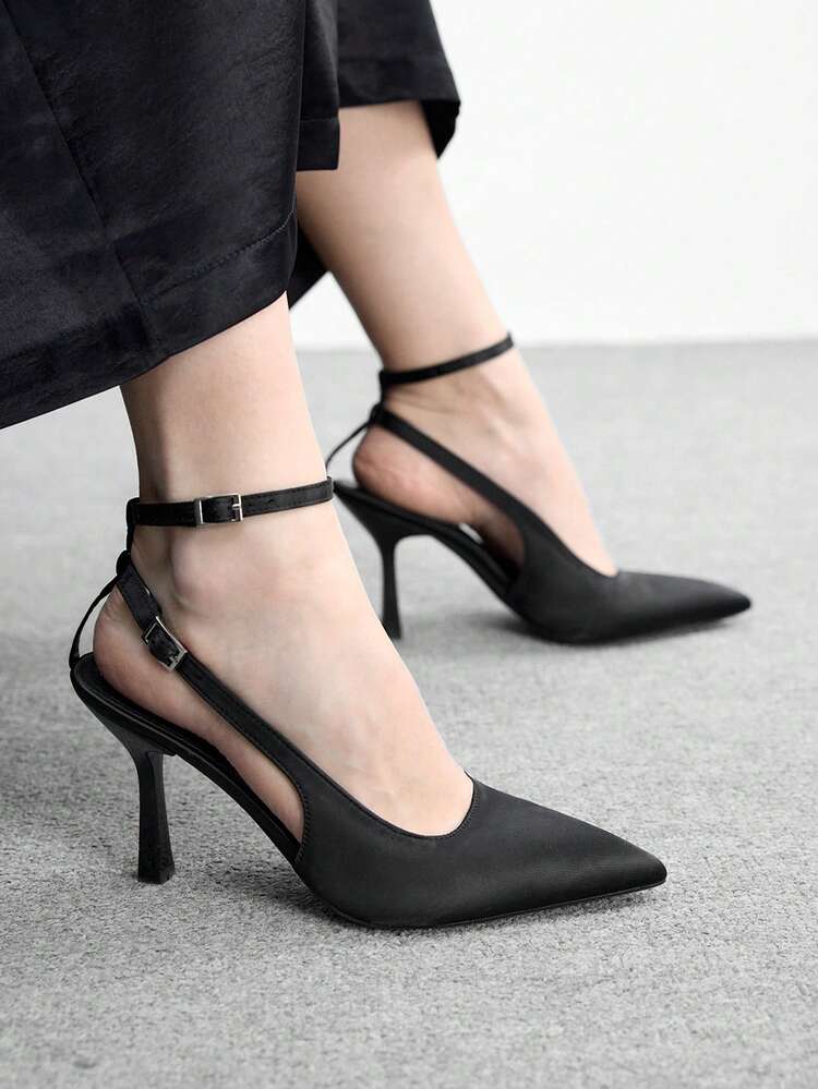 CUCCOO BIZCHIC Women's Pointed Toe High Heel Shoes With Ankle Strap, Versatile And Elegant