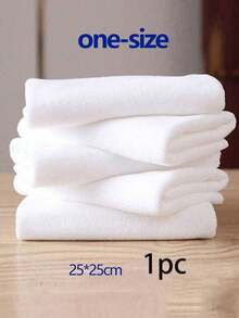 简约白色面巾，酒店专用无绒毛巾，柔软吸水面巾，浴室用品 - 白色 - 查看 6