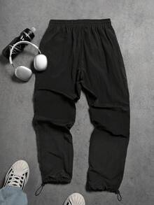 Sport MetroGents Men's Letter Print Drawstring Waist Casual Loose Fit Sweatpants