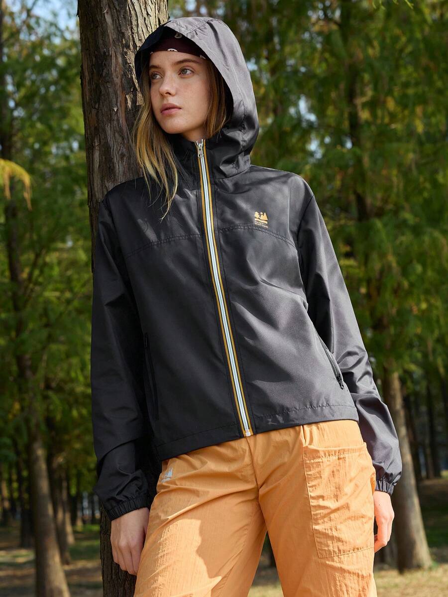 In My Nature Chaqueta casual con capucha para mujer para exteriores - Negro - Ver 1