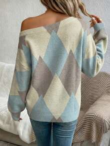 EMERY ROSE Áo len nữ trễ vai kiểu dáng thường ngày, thích hợp cho mùa thu/đông, áo len nữ mùa xuân. - Nhiều màu - Xem 2