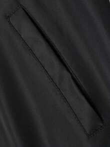 Sport MetroGents Chaqueta deportiva casual de hombre con estampado de cruz, cuello alto y cremallera, para otoño - Negro - Ver 5