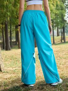SHEIN In My Nature Quần nữ điều chỉnh eo, kiểu dáng thường ngày, đa năng, thích hợp cho tập luyện và hoạt động ngoài trời. - Màu xanh ngọc - Xem 2