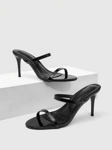 CUCCOO SZL Women's Casual Fashion Sexy High Heel Slide Sandals For Daily Wear Summer Shoes - Black - View 4