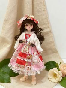 1个30厘米球形关节娃娃BJD公主SD娃娃，逼真肌肤，合成假发，奢华换装收藏艺术娃娃，生日礼物，收藏展示派对圣诞礼物 - 彩色 - 查看 3