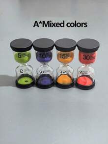 Black Lid Marked Glass Timer, Home Decor Sandclock, Teeth Brushing, Kitchen Cooking, Yoga Gaming, Desktop Decoration Best Gifts Birthday