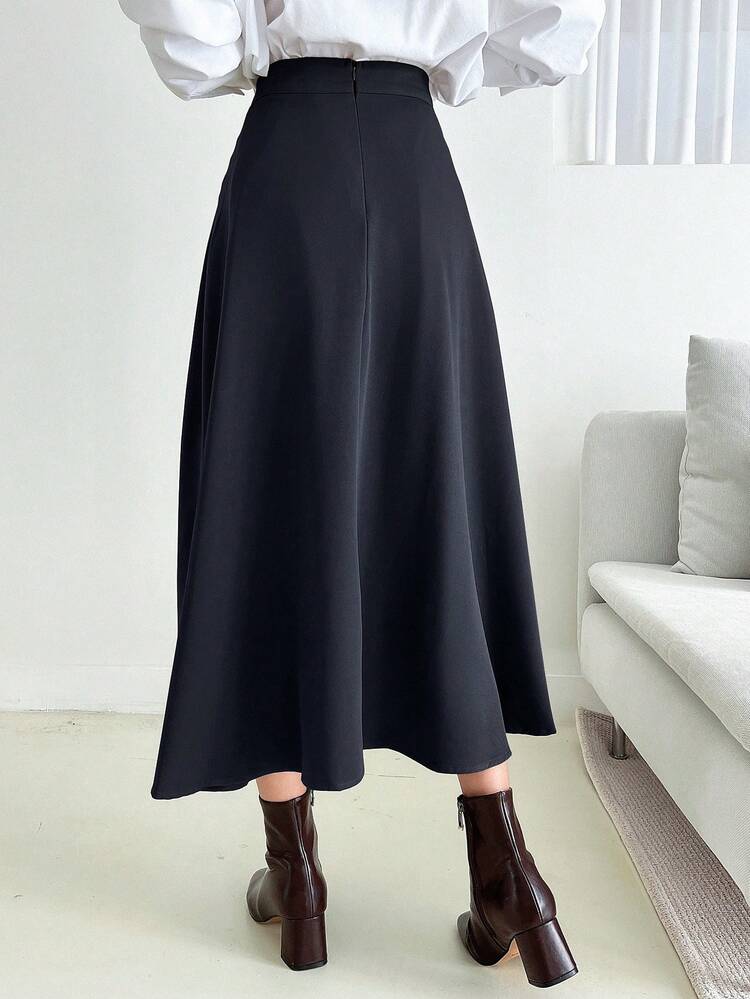 Women's Solid Color Casual Korean Style Loose Elegant Party Skirt