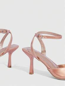 CUCCOO SZL Women's Pointed Toe Buckle Design Fashion High Heel Sandals For Daily Wear - Rose Gold - View 9