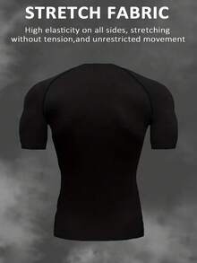 Manfinity EMRG Herren Slim Fit Kurzarm Sport T-Shirt mit Totenkopf Muster - Schwarz - Übersicht 2