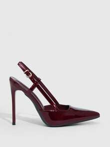 CUCCOO SZL Women's Elegant Pointed Toe Pumps For Commuting Valentine's Day - Mirror burgundy - View 2