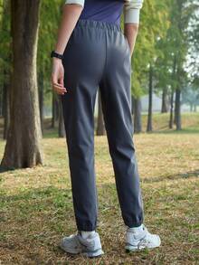 Exploreva Exploreva Women's Drawstring Waist Pockets Casual Versatile Daily Workout Outdoor Jogger Pants - Grey - View 2