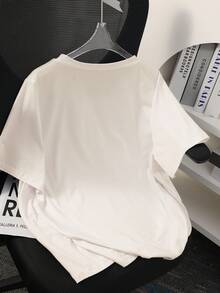 EMERY ROSE Áo thun ngắn tay nữ cỡ lớn họa tiết trái tim, thích hợp cho ngày Valentine. - trắng - Xem 2