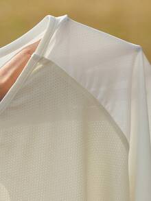 SHEIN In My Nature Women's Outdoor Reflective Stripe Patchwork Mesh Racerback Tank Top - White - View 8