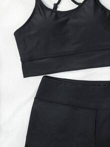 Summer Beach Solid Shorts Bikini - Svart - Visa 6