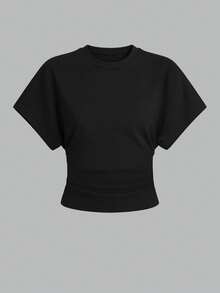 Airaco 2pcs Black & White Crew Neck Casual Versatile Short Sleeve T-Shirts, Summer - Multicolor - View 3