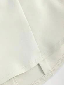 Sweetra Áo sơ mi nữ không tay cài cúc, cổ bẻ, thích hợp cho kỳ nghỉ và du lịch, phong cách Y2K. - Màu be - Xem 4