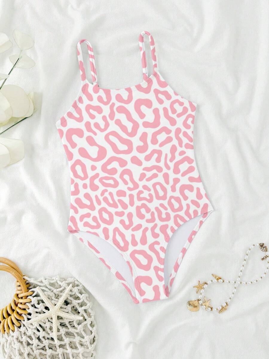 Young Girl Cute Pink Leopard Print One-Piece Swimsuit With Adjustable Straps Cheetah Print Swimsuit Kids One Piece Bathing Suit Kids Pink Leopard Swimsuit Kids Kids Swimsuits Pink Beachwear Kids One Piece Kids One Piece Swimsuit Pink Cheetah Print Swimsuit Kids Kids Beachwear Leopard Print One Piece Kids Kids Leopard Print Swimsuit Pink One Piece Bathing Suit Kids - Pink - View 1