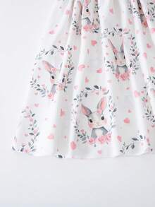 SHEIN 女童休闲碎花连衣裙，配可拆卸大蝴蝶结，春夏款 - 彩色 - 查看 10