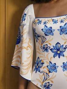 CAJUNI Tropical Vacation Tropical Cream Body Suit - Multicolor - View 1