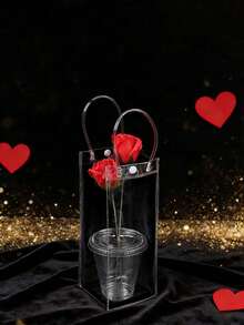 20/50pcs Tote Bags, Flower Bags, Gift Transparent Bags, Reusable With Snap Buttons For Holiday Parties, Universal Souvenir Bags - Clear - View 6
