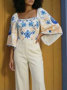 CAJUNI Tropical Vacation Tropical Cream Body Suit - Multicolor - View 5