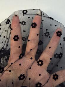 Sunnyshic 女士夏季薄纱荷叶边V领系带衬衫 - 黑色 - 查看 7