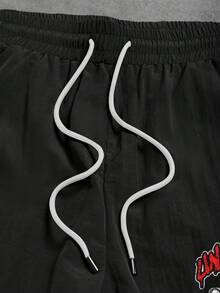 Sport MetroGents Men's Letter Print Drawstring Waist Casual Loose Fit Sweatpants