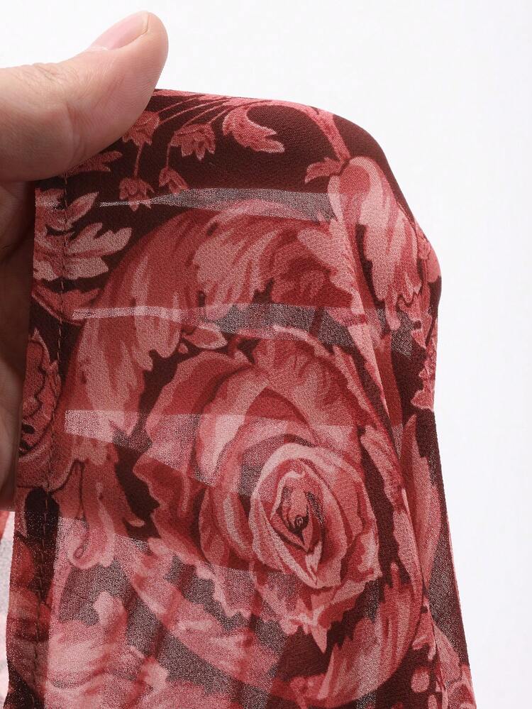 Elegant French Style Cinched Waist Long Dress For Women Sundress Boho