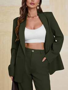 Aveloria Modichic 披肩领前开式休闲西装外套 - 綠色 - 查看 4