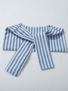 Souflis Souflis 3件套男婴幼儿新生儿春夏百搭绅士黑白条纹梭织衬衫+短裤+可拆卸披肩三件套纯棉服装 - 彩色 - 查看 9