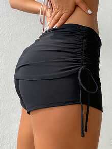 Swim Basics Pantalones con falda de verano para mujer, nueva colección 2 en 1 con cordón y cintura baja, traje de baño - Negro - Ver 1