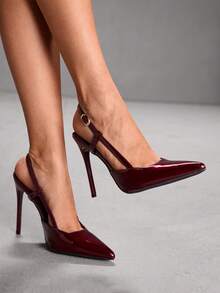 CUCCOO SZL Women's Elegant Pointed Toe Pumps For Commuting Valentine's Day - Mirror burgundy - View 7