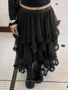 DAZY Women's Elegant Black Skirt - Black - View 6