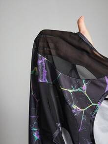 Velisys 2件套印花圆领不对称下摆运动背心 - 彩色 - 查看 7