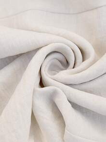 Lounesse 大码女式圆领荷叶边上衣搭配阔腿裤休闲套装 - 杏色 - 查看 9