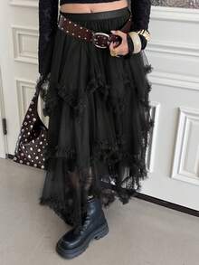 DAZY Women's Elegant Black Skirt - Black - View 4