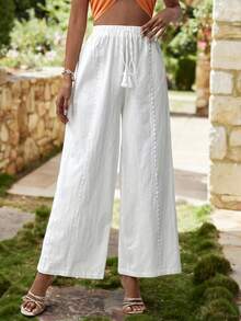 KARISMINA Women Summer Vacation Floral Print Loose Wide Leg Women's Pants Long Pants