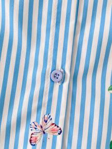 SHEIN 少女条纹碎花休闲连衣裙 - 白色 - 查看 7