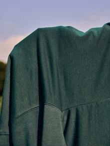 SHEIN Unity 女士休闲扭肩宽松卫衣，春秋季 - 綠色 - 查看 6