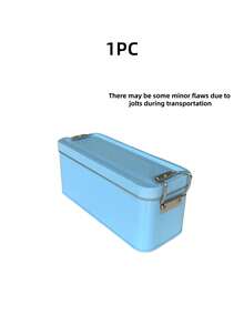 Joivida 1个金属收纳盒，多功能办公整理盒，带复古锁扣，安全耐用，家用收纳篮，适用于家庭整理各种小物件