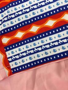 Vaclyn Women's Tropical Vacation Palm Tree Print Loose Straight Wide Leg Pants - Pink - View 4